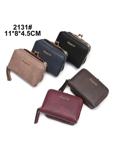 Monedero doble compartimento con cierre de boquilla