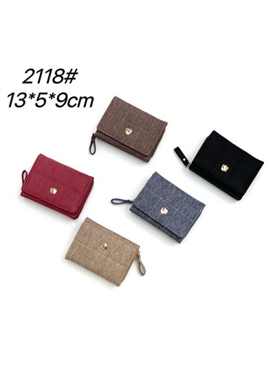 Monedero acolchada efecto denim con solapa