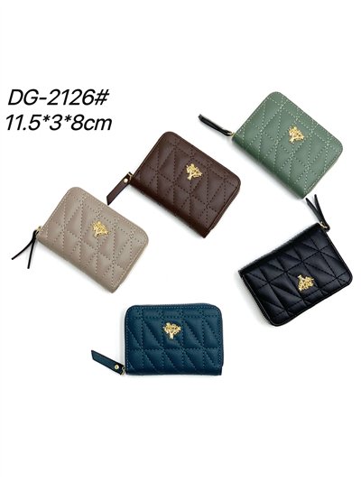 Monedero tarjetero acolchado árbol dorado