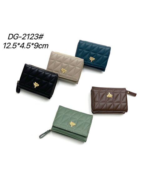 Monedero acolchado árbol dorado