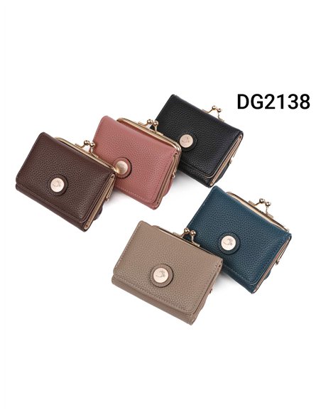 Monedero botón flor con cierre de boquilla