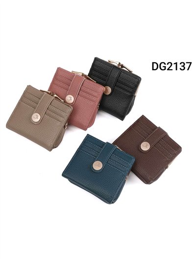 Monedero tarjetero botón flor con cierre de boquilla