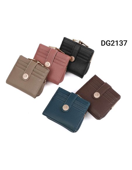 Monedero tarjetero botón flor con cierre de boquilla