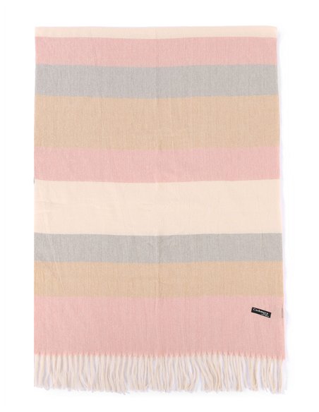 Bufanda rayas pastel con flecos