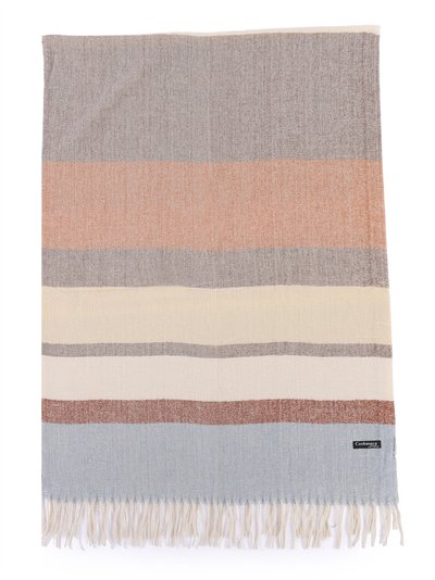 Soft striped scarf with fringes