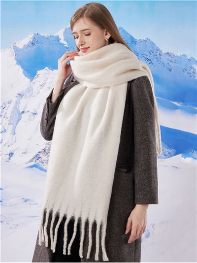 Bufanda lisa punto con pelo