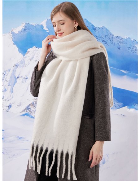 Bufanda lisa punto con pelo