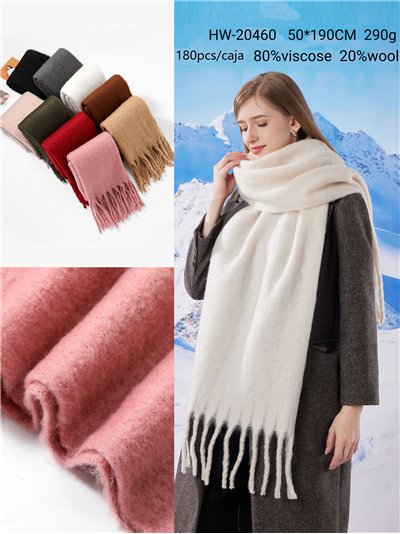 Bufanda lisa punto con pelo 2