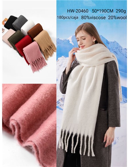 Bufanda lisa punto con pelo