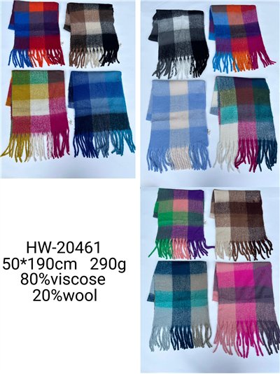 Bufanda cuadros esponjosa multicolor 2