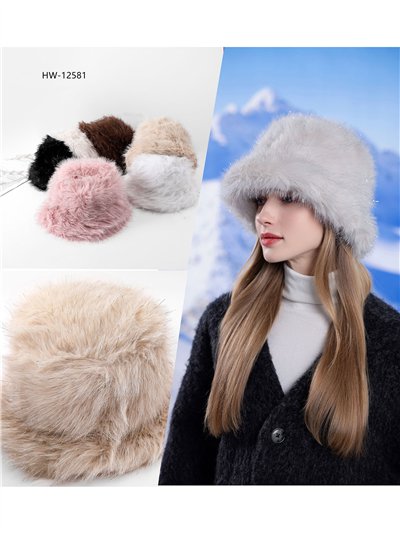 Gorro bucket pelo suave con hilo metalizado 2