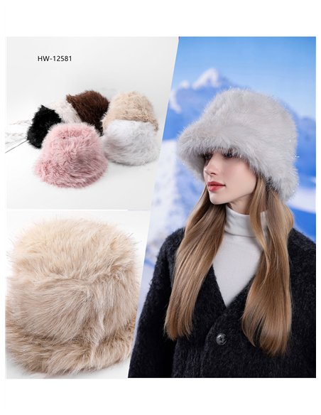 Gorro bucket pelo suave con hilo metalizado