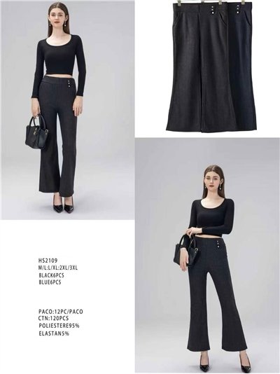 Pantalón punto acampanado detalle botones 2