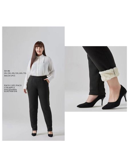 Pantalón térmico forro borreguito talla grande