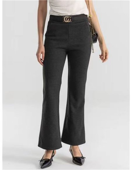 Pantalón flare punto afelpado