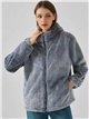 Chaqueta pelo con capucha y cremallera
