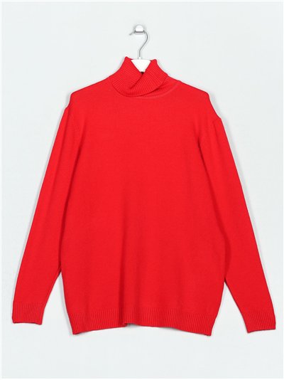 Jersey soft cálido amplio cuello vuelto