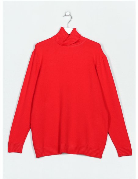 Jersey soft cálido amplio cuello vuelto