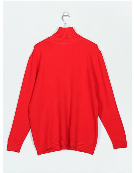 Jersey soft cálido amplio cuello vuelto