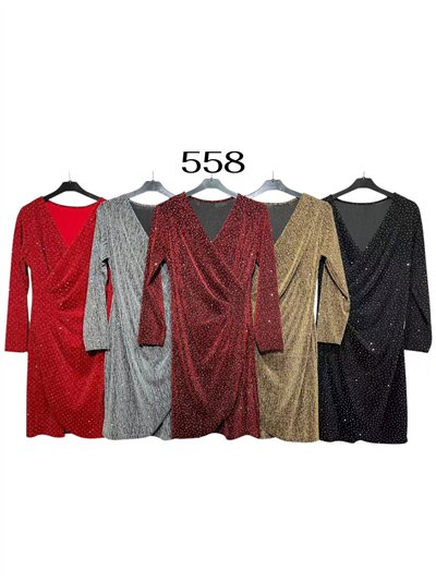 Vestido fiesta gillter cruzado