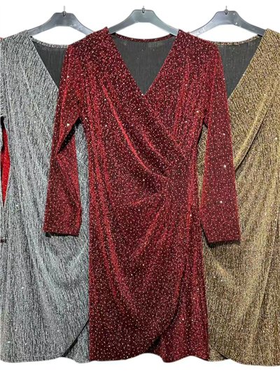 Vestido fiesta gillter cruzado 2