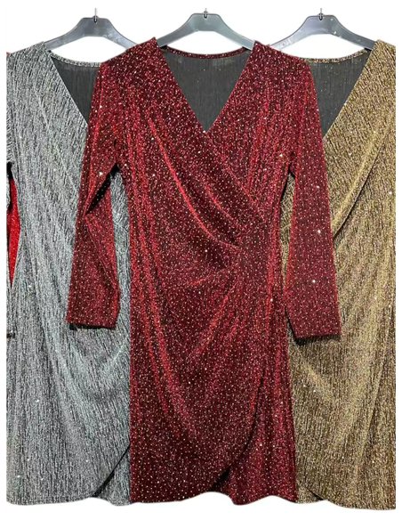 Vestido fiesta gillter cruzado