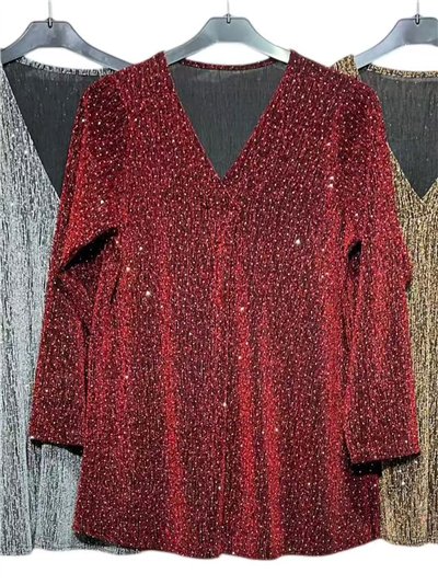 Blusa fiesta gillter amplia cuello pico 2