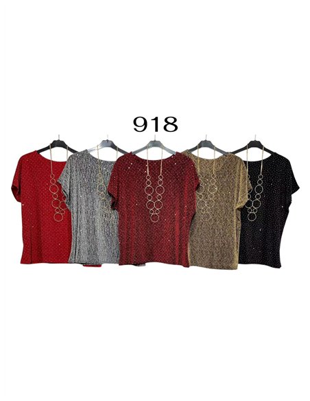 Blusa fiesta gillter amplia detalle collar