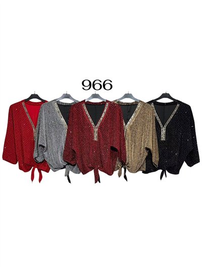 Blusa fiesta gillter amplia nudos