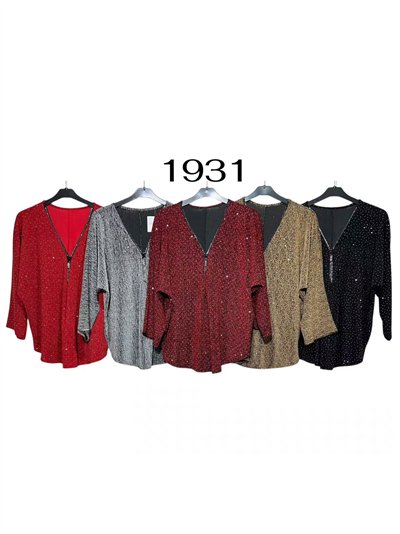Blusa fiesta gillter cremallera talla grande