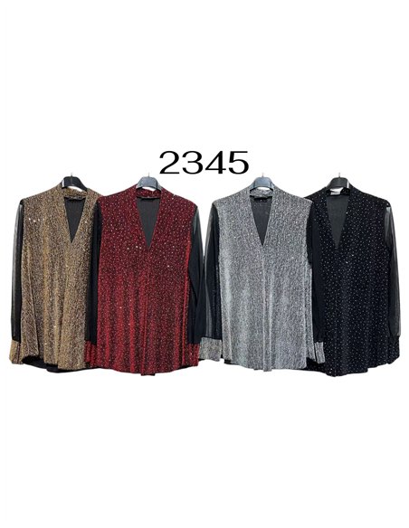 Blusa fiesta gillter mangas de tul