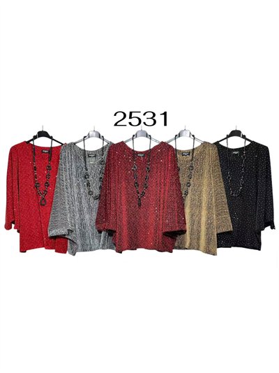 Blusa poncho maxi fiesta glitter detalle collar