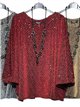 Blusa poncho maxi fiesta glitter detalle collar