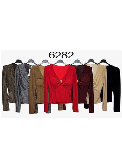 Blusa fiesta lurex broche joya