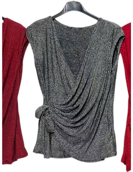 Top fiesta drapeado lazada lateral