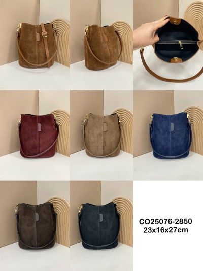 Borsa a sacco in pelle scamosciata - AB-CO25076