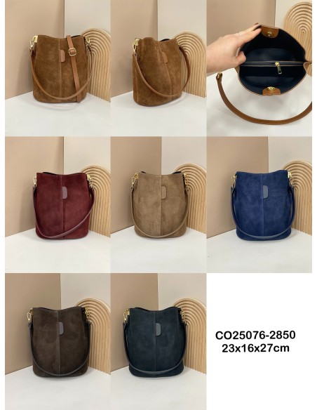 Split leather bucket bag - AB-CO25076