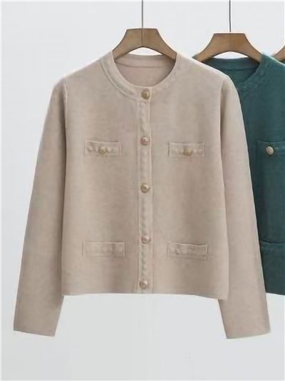 Chaqueta punto soft botones dorados