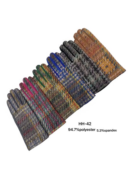 Guantes tweed palma efecto ante