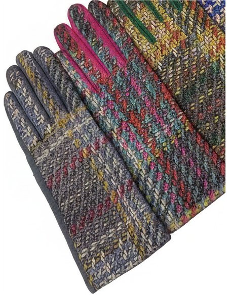 Guantes tweed palma efecto ante