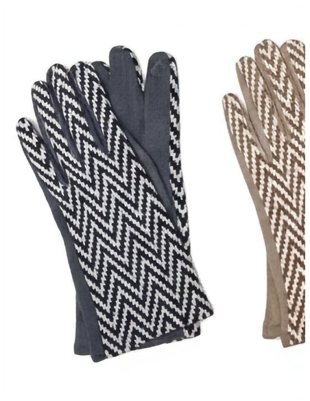 Guantes zigzag palma efecto ante