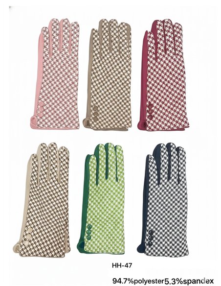 Guantes pata de gallo efecto ante