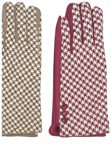 Guantes pata de gallo efecto ante