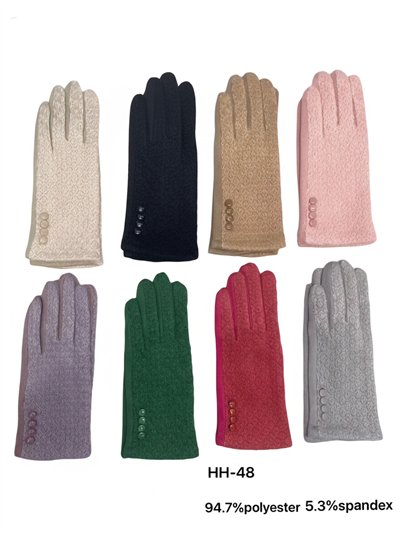 Guantes punto textura palma efecto ante