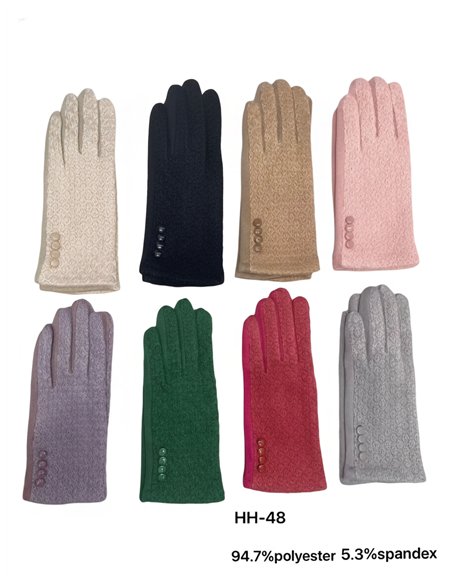 Guantes punto textura palma efecto ante