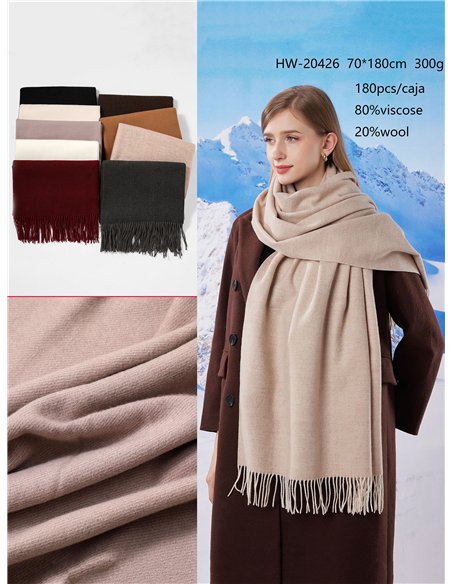 Bufanda básica punto cálido con flecos