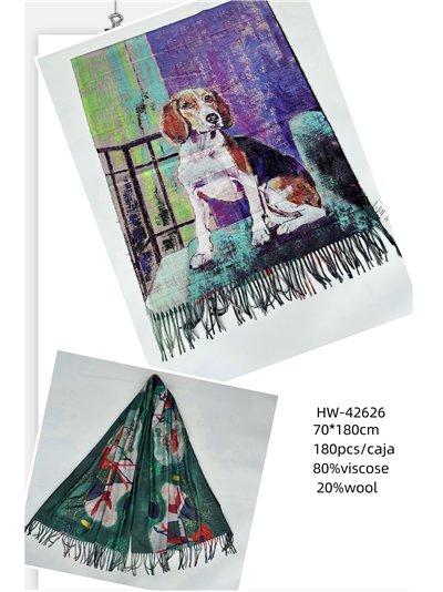 Bufanda reversible arte perro abstracto 2