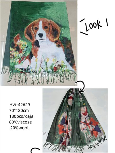 Bufanda reversible perro en jardín 2