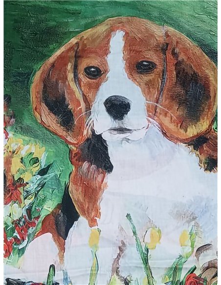 Bufanda reversible perro en jardín