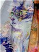 Bufanda reversible estampado gatos artísticos